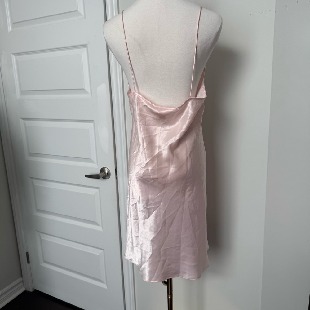 Vintage blush pink satin slip dress M Fairycore glam cottagecore coquette - Picture 5 of 6